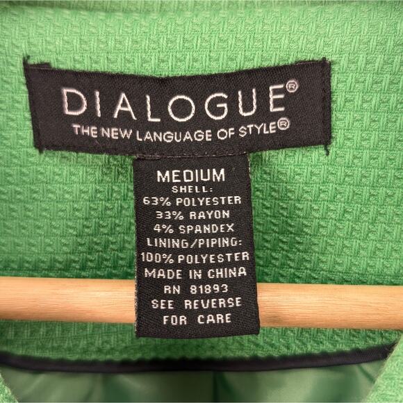 Dialogue Textured Knit Button Up Blazer Jacket Dopamine Electric Green Medium - Picture 13 of 14